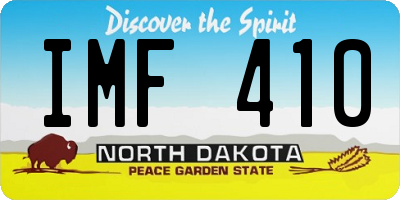 ND license plate IMF410