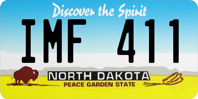 ND license plate IMF411