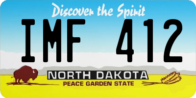 ND license plate IMF412