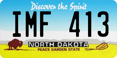 ND license plate IMF413