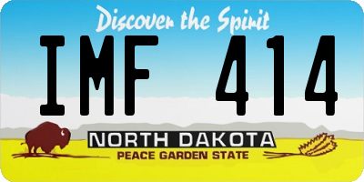 ND license plate IMF414