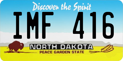 ND license plate IMF416