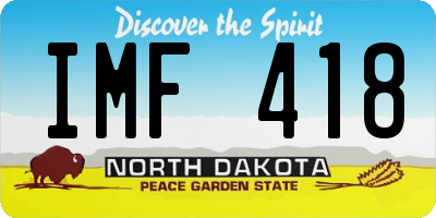 ND license plate IMF418