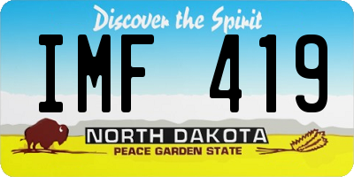 ND license plate IMF419