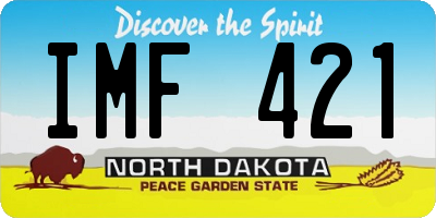 ND license plate IMF421