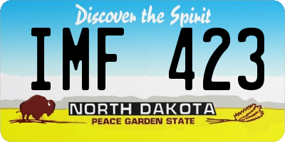 ND license plate IMF423