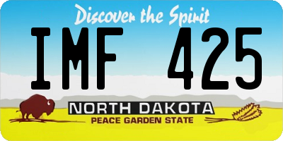 ND license plate IMF425