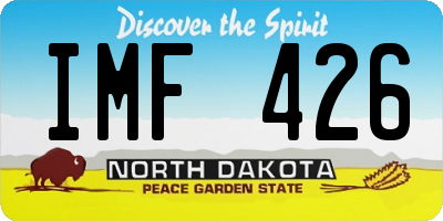 ND license plate IMF426