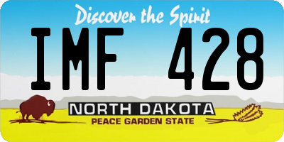 ND license plate IMF428
