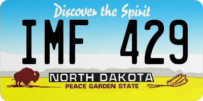 ND license plate IMF429