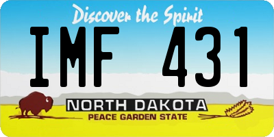 ND license plate IMF431