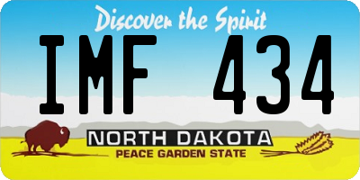 ND license plate IMF434
