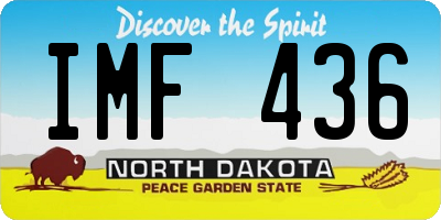 ND license plate IMF436