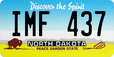 ND license plate IMF437