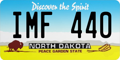 ND license plate IMF440