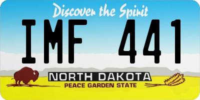 ND license plate IMF441