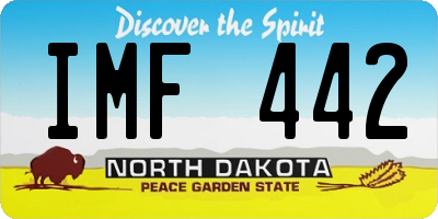 ND license plate IMF442
