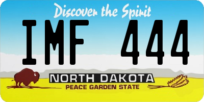 ND license plate IMF444