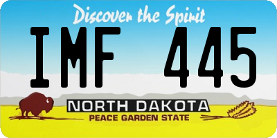 ND license plate IMF445