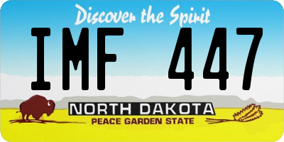 ND license plate IMF447