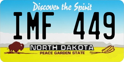 ND license plate IMF449