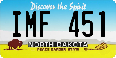 ND license plate IMF451