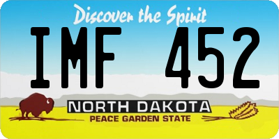 ND license plate IMF452
