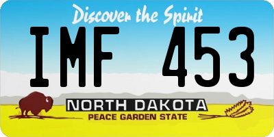 ND license plate IMF453