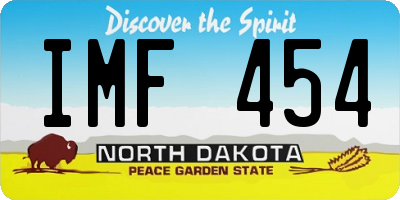 ND license plate IMF454