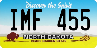 ND license plate IMF455