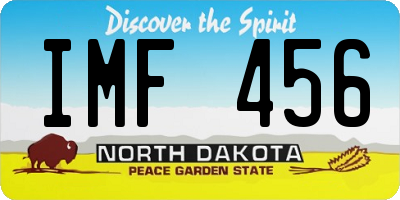ND license plate IMF456