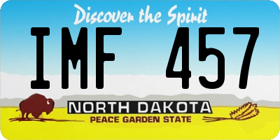 ND license plate IMF457