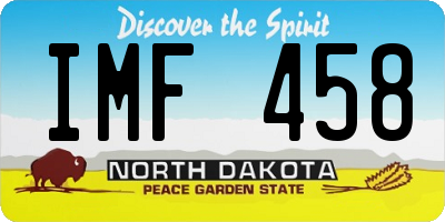 ND license plate IMF458