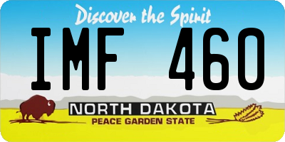 ND license plate IMF460