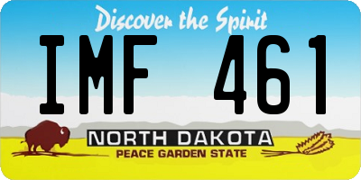 ND license plate IMF461