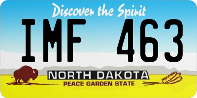 ND license plate IMF463
