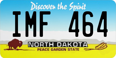 ND license plate IMF464