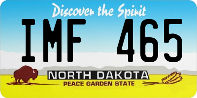 ND license plate IMF465