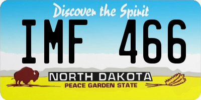 ND license plate IMF466