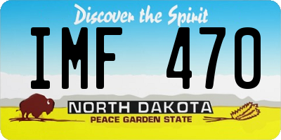 ND license plate IMF470