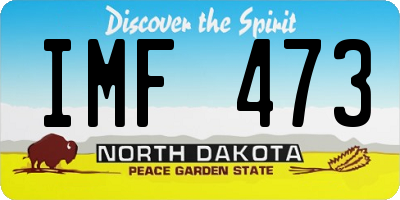 ND license plate IMF473