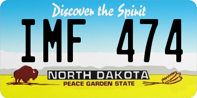 ND license plate IMF474