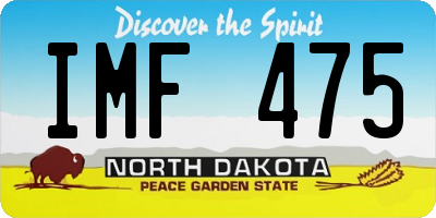 ND license plate IMF475