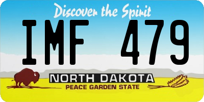 ND license plate IMF479