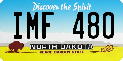ND license plate IMF480