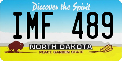 ND license plate IMF489