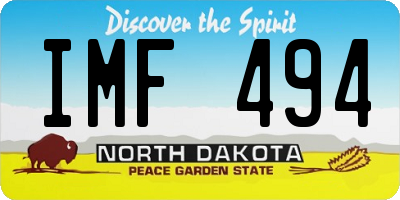 ND license plate IMF494