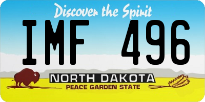 ND license plate IMF496