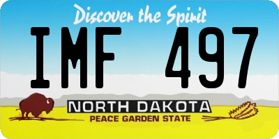 ND license plate IMF497