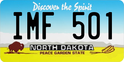 ND license plate IMF501